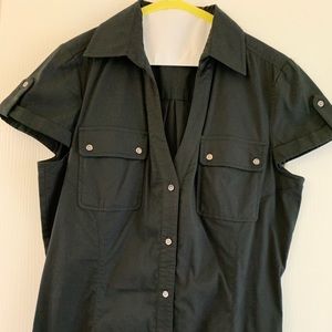 Black Button Up Dress by Express